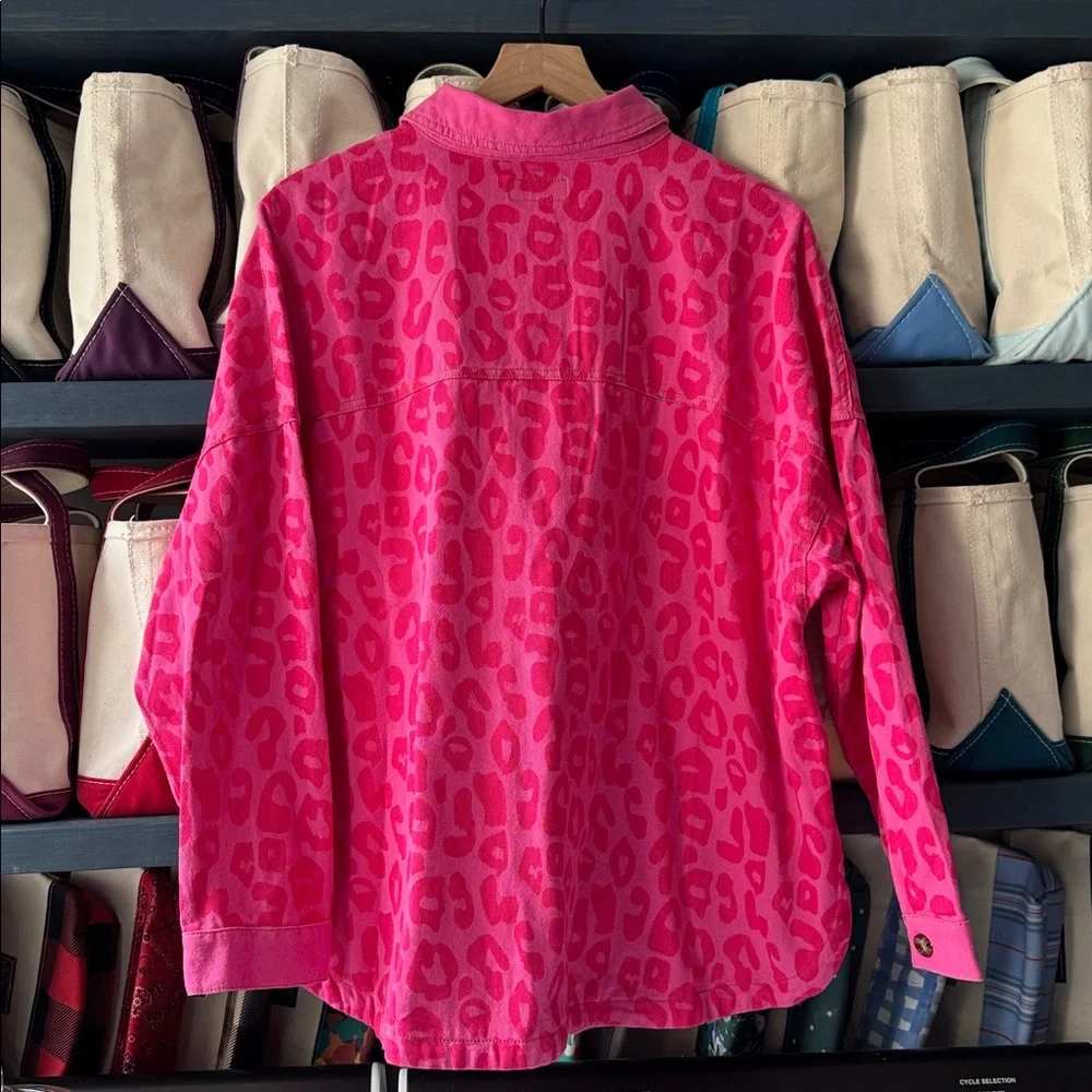 NWT Umgee Hot Pink Animal Print Button-Up Jacket - Picture 3 of 5